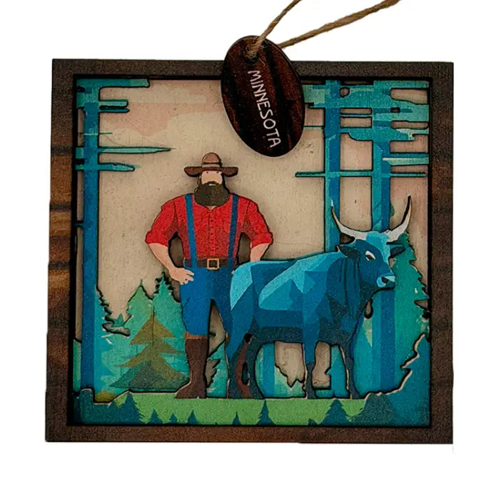 Minnesota Paul + Babe | 4-Layer Wood Ornament