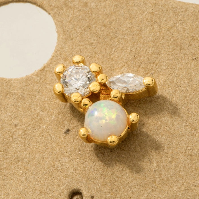 Mini Triple Rhinestone Stud Earring