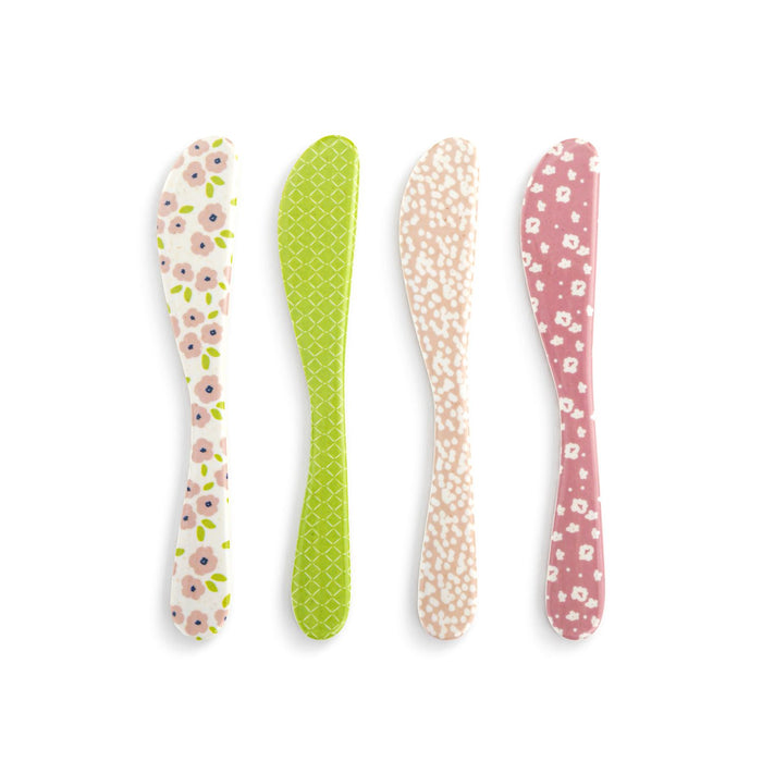 Pink Tones Bamboo Melamine Spreaders | Set of 4
