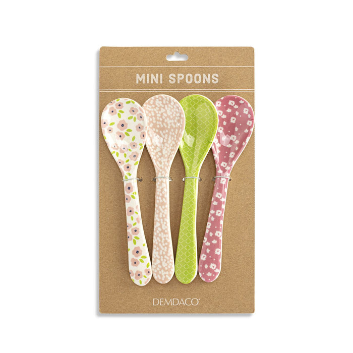 Pink Tones Bamboo Melamine Spoons | Set of 4