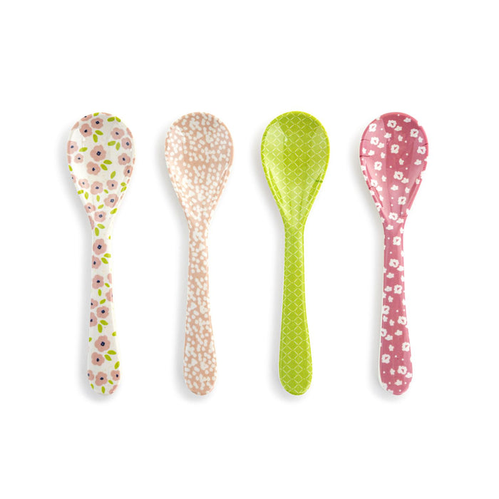 Pink Tones Bamboo Melamine Spoons | Set of 4