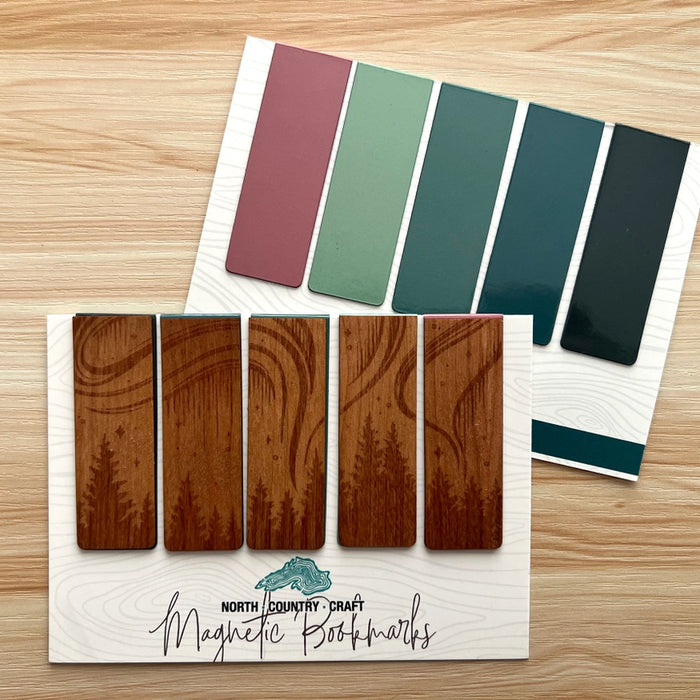 Northern Lights Wooden Magnetic Bookmarks