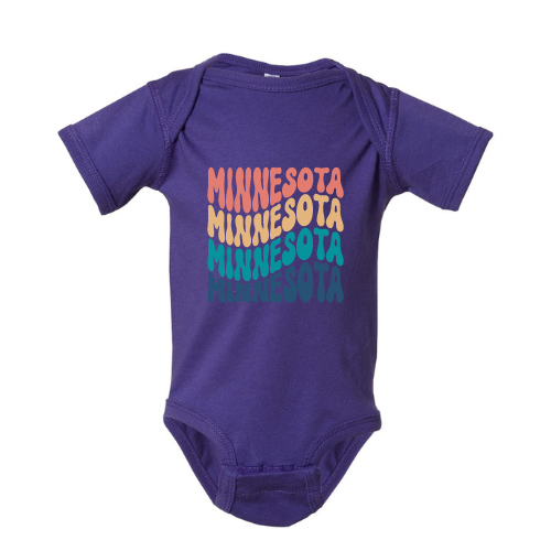 Groovy Minnesota - Heather Purple Baby Onesie