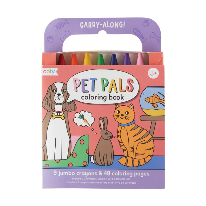 Pet Pals Coloring Book + Set of 9 Crayons