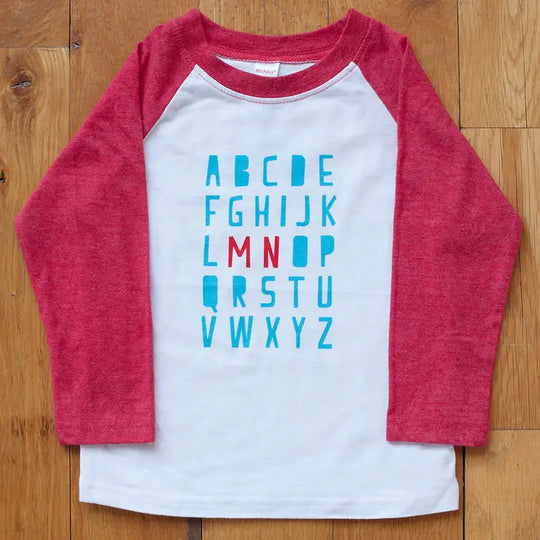 Minnesota Alphabet Raglan Tee | Toddler