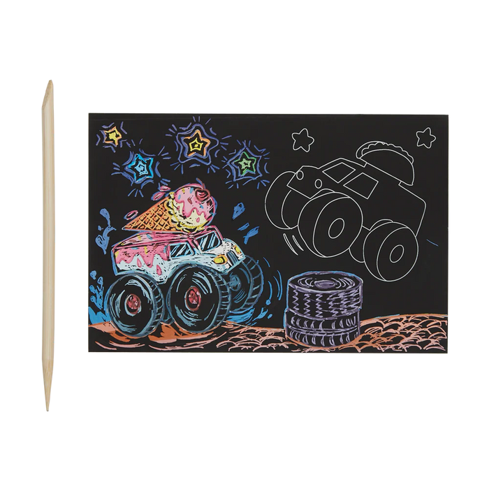 Monster Truck Scratch and Scribble Mini Art Kit