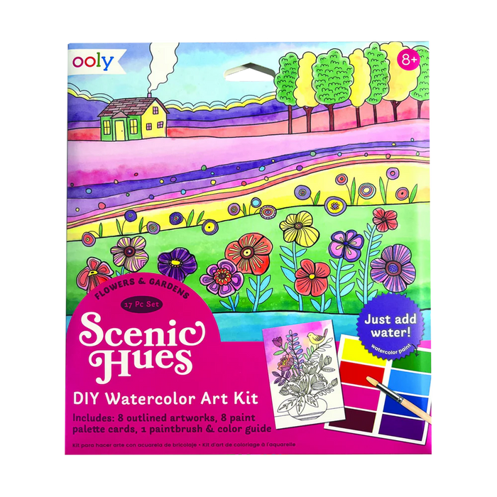 Scenic Hues DIY Watercolor Art Kit - Flowers + Gardens