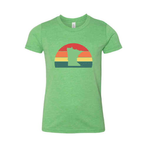 Minnesota Sunset Silhouette - Green Toddler/Youth Tee