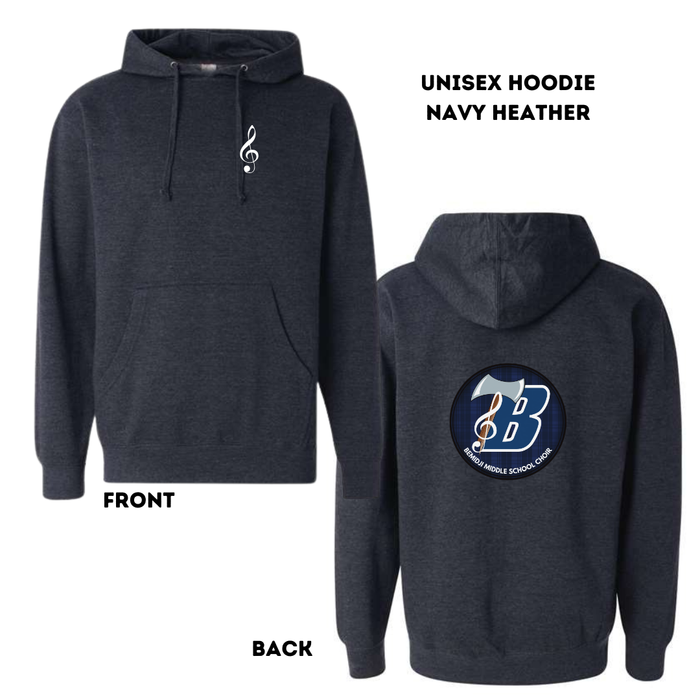 Navy Heather Midweight Hoodie | Bemidji MS Choir