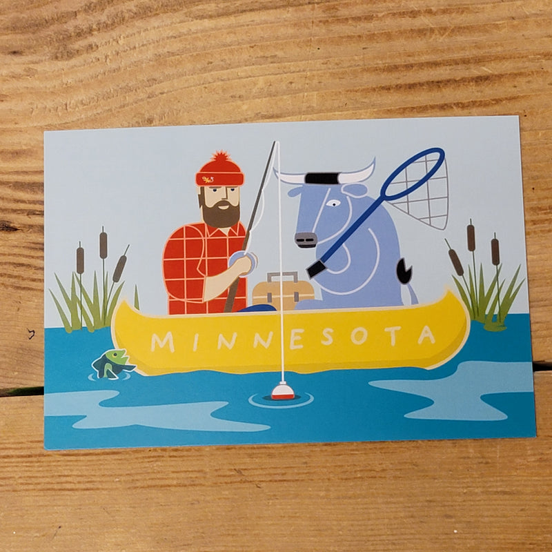 Paul and Babe FIshing - Postcard