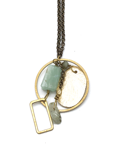 Ellendale Necklace: Green Aventurine/Phrenite