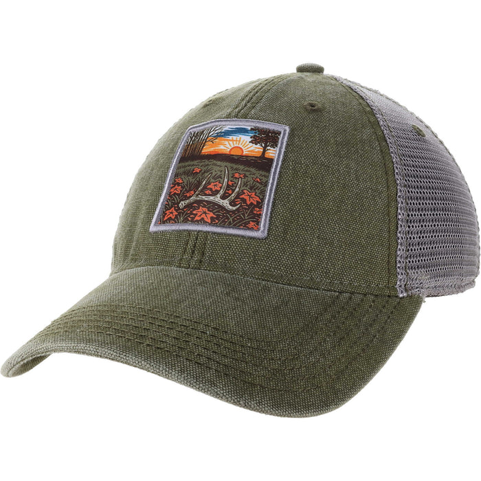 Sunset Antler Trucker Hat | Olive/Gray