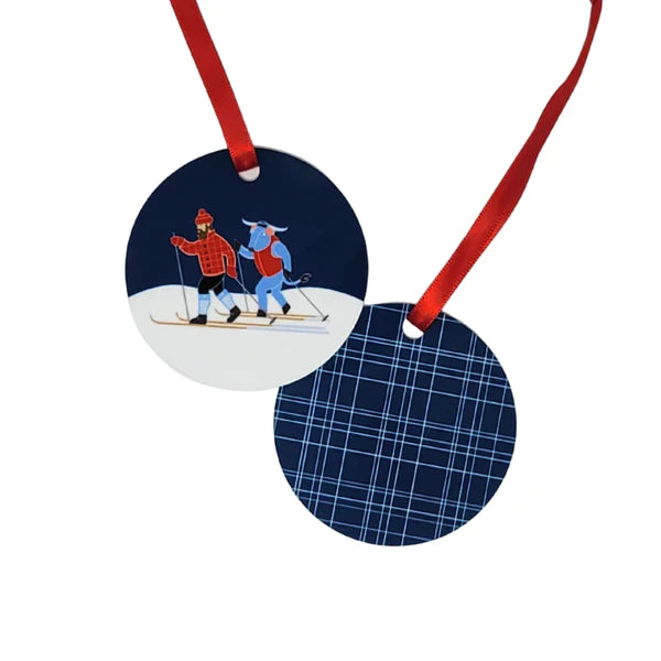 Paul and Babe Cross Country Skiing Ornament