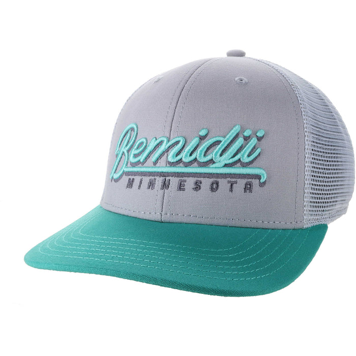 Bemidji Signature Script | Gray/Seafoam Trucker
