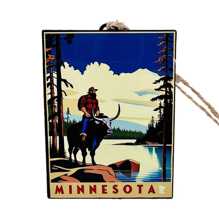 Minnesota Paul + Babe Metal Ornament