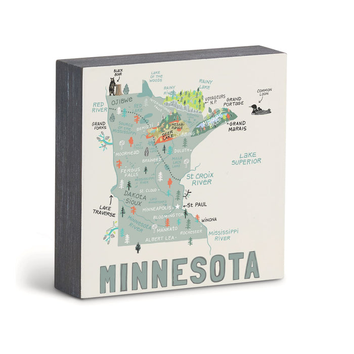 Minnesota Map | Block Sign