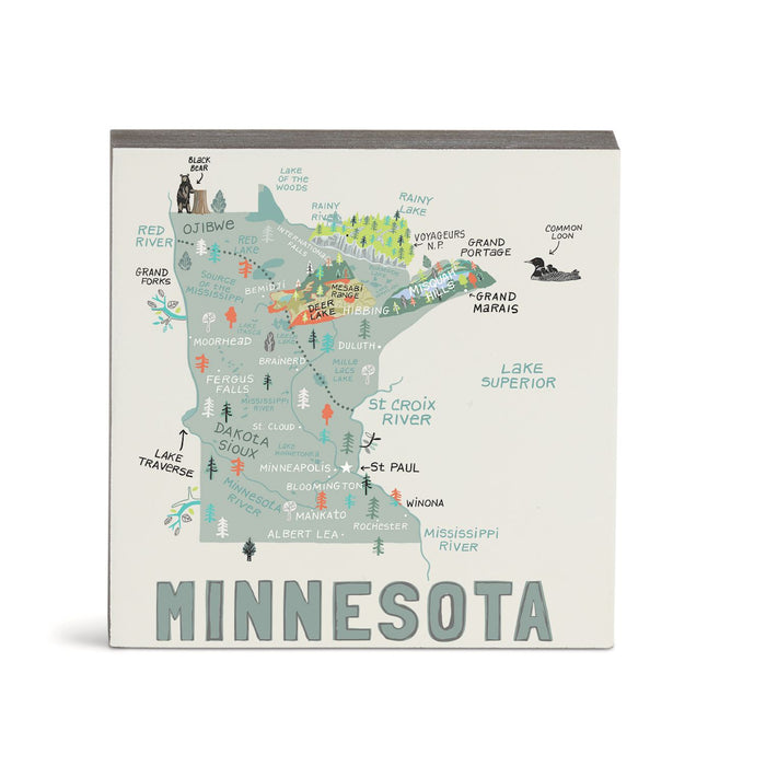 Minnesota Map | Block Sign