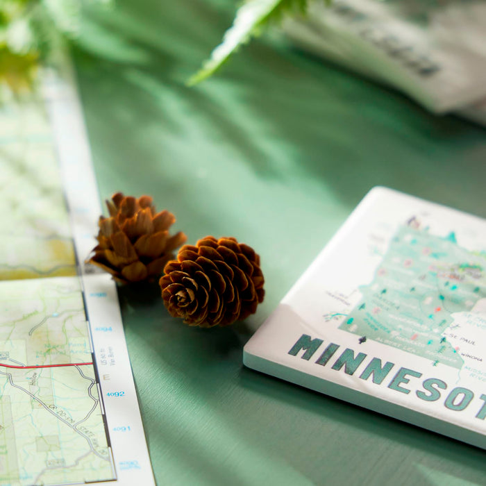 Minnesota State Map | Set of 4 Coasters