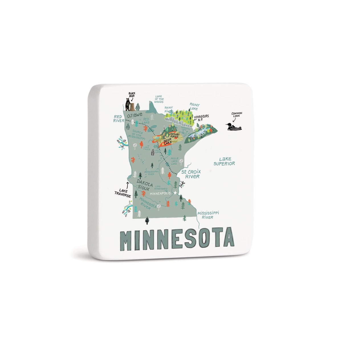 Minnesota State Map | Magnet — Compass Rose