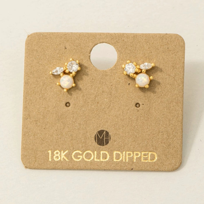 Mini Triple Rhinestone Stud Earring