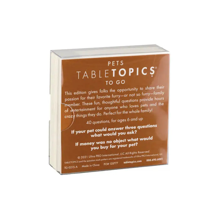 Pets | Table Topics TO GO