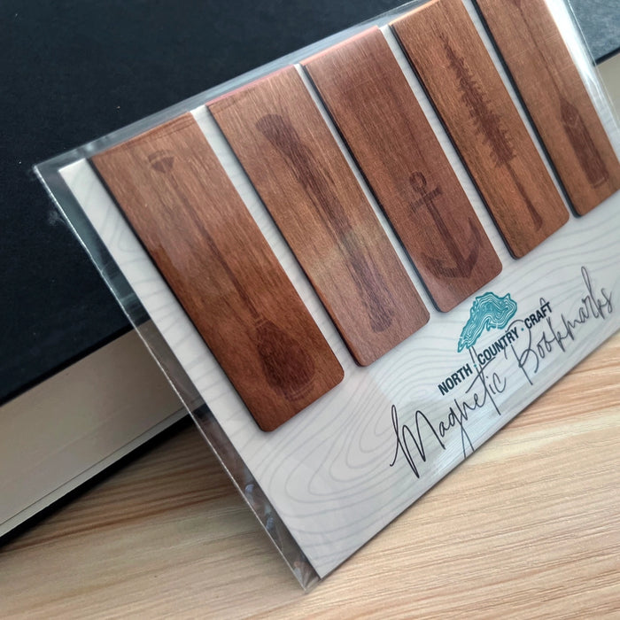 Outdoor Icons Wooden Magnetic Bookmarks