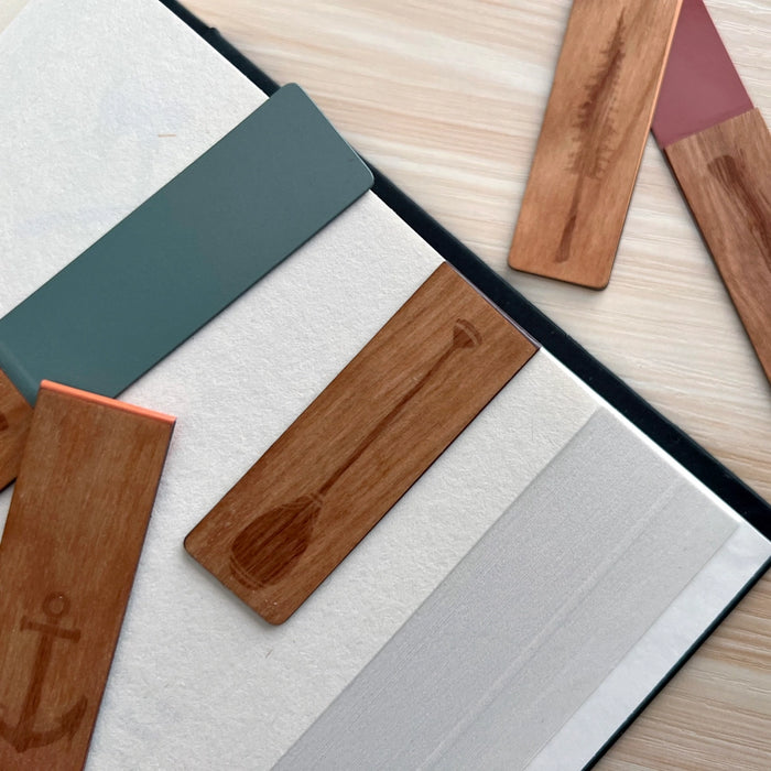 Outdoor Icons Wooden Magnetic Bookmarks