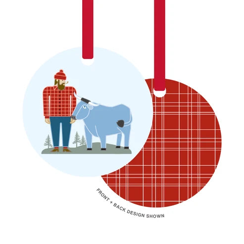 Classic Paul Bunyan + Babe Ornament