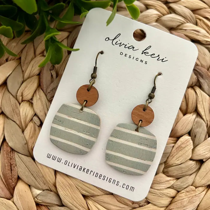 Nora - Sage Stripes | Earrings