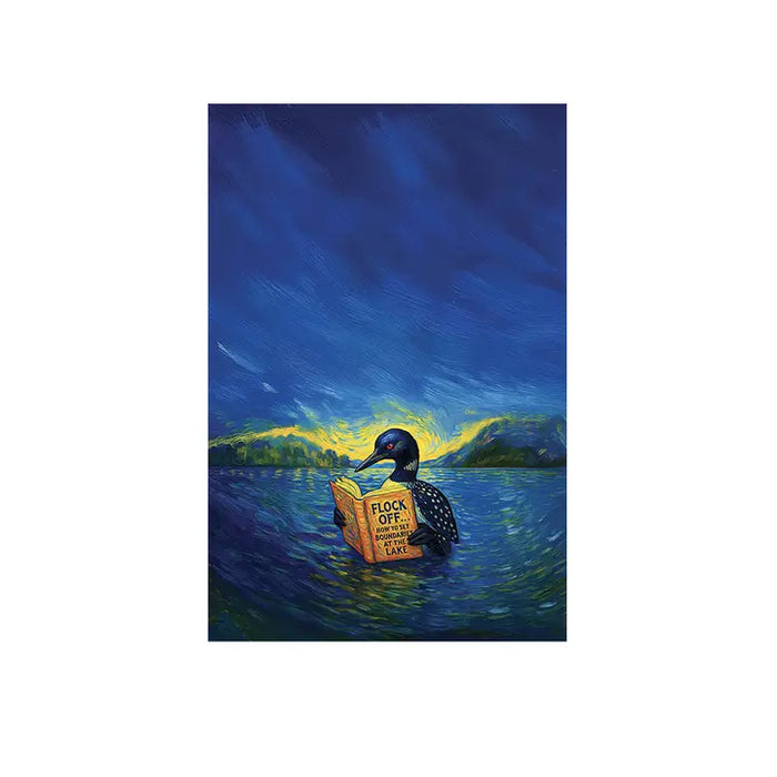 Loon "Flock Off" Waffle Kitchen Towel