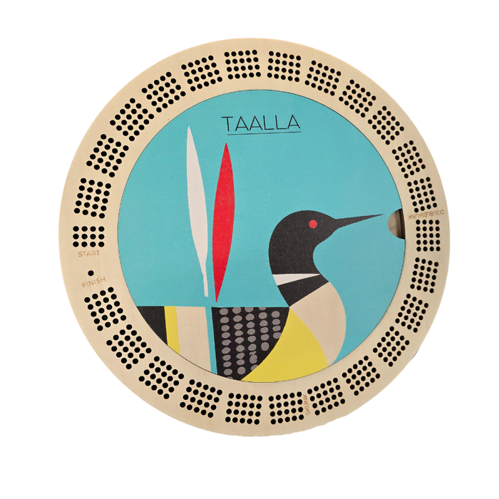 TAALLA Loon Round Cribbage Board