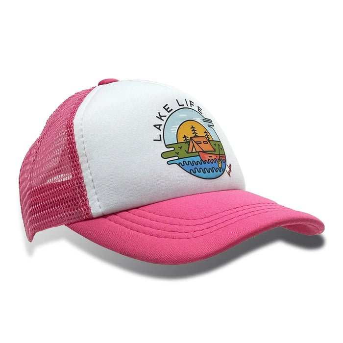 Pink/White Lake Life | Toddler Trucker Hat