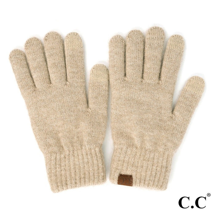 Heather Knit Plain Smart Touch Gloves