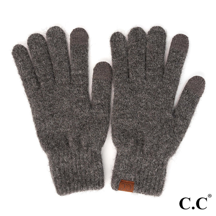 Heather Knit Plain Smart Touch Gloves