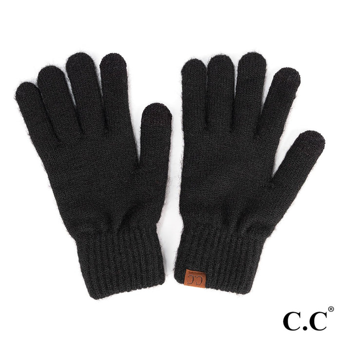 Heather Knit Plain Smart Touch Gloves