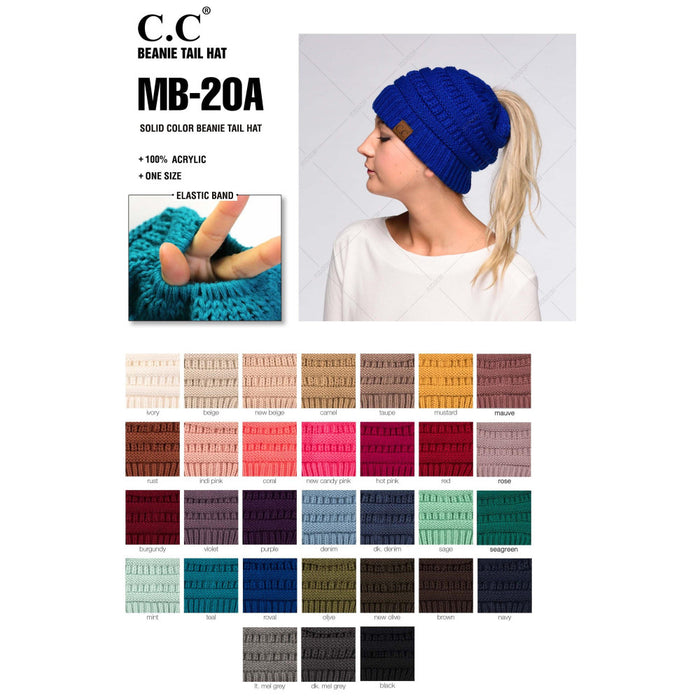 CC Messy Bun Beanie | Solid Color