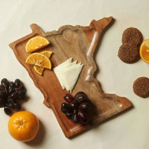 Wooden Minnesota Shaped Serving Tray