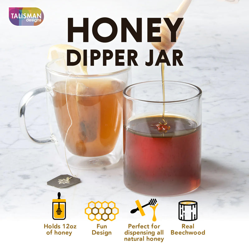 Glass Honey Dipper Jar