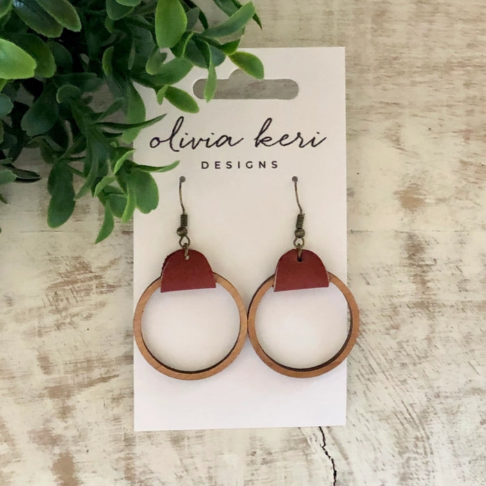 Wood Hoops - Rust | Earrings