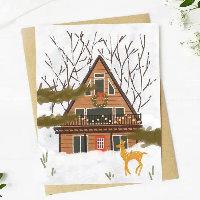 Cozy Winter Cabin | Greeting Card