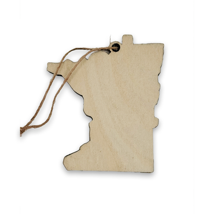 Minnesota State Shaped Blue Bayou Loon 3 Layer Wood Ornament