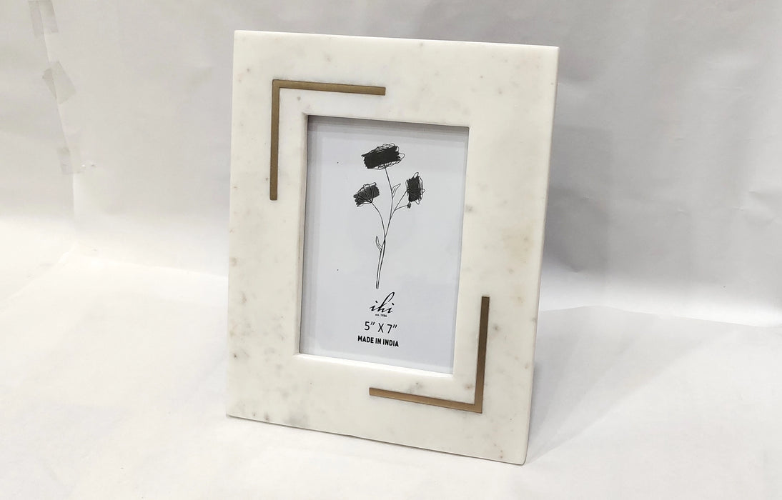 White Marble Photo Frame 5x7