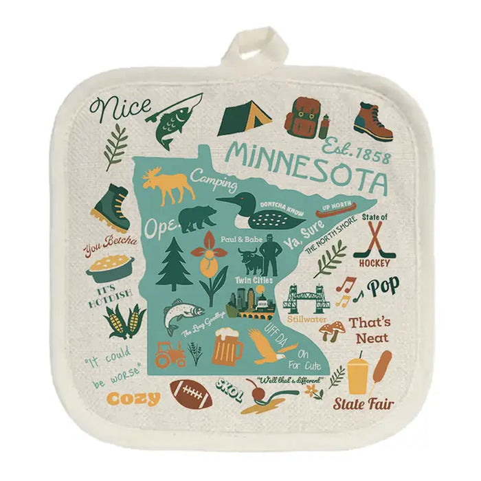 Minnesota Map Art | Pot Holder