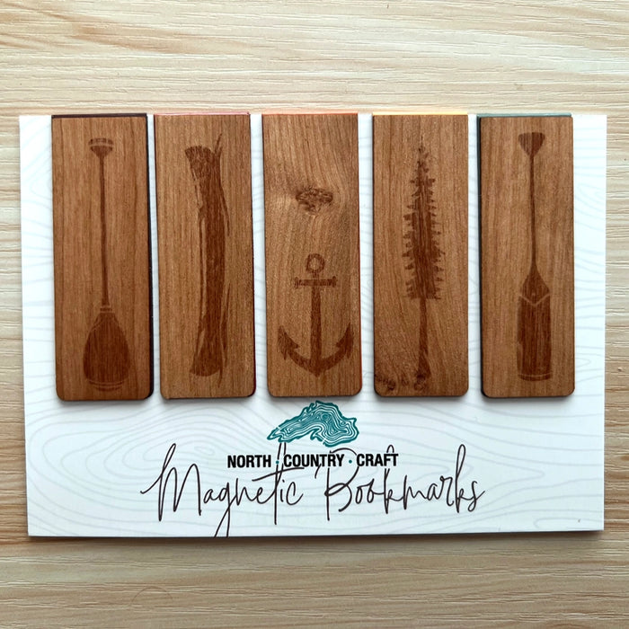 Outdoor Icons Wooden Magnetic Bookmarks