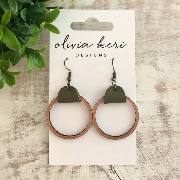 Wood Hoops - Olive | Earrings