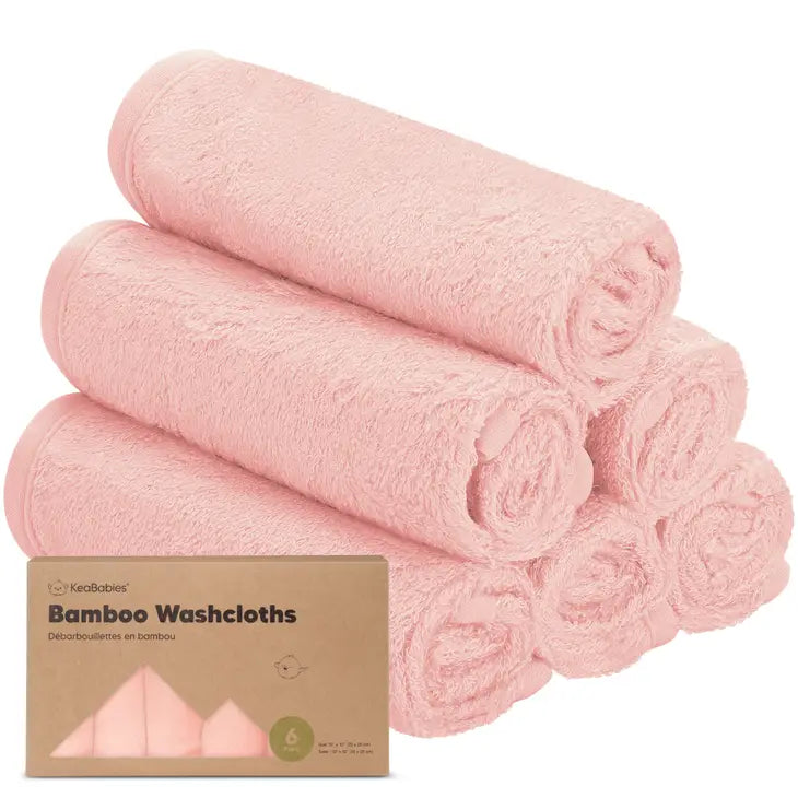 KeaBabies Bamboo Washcloths | Blush Pink