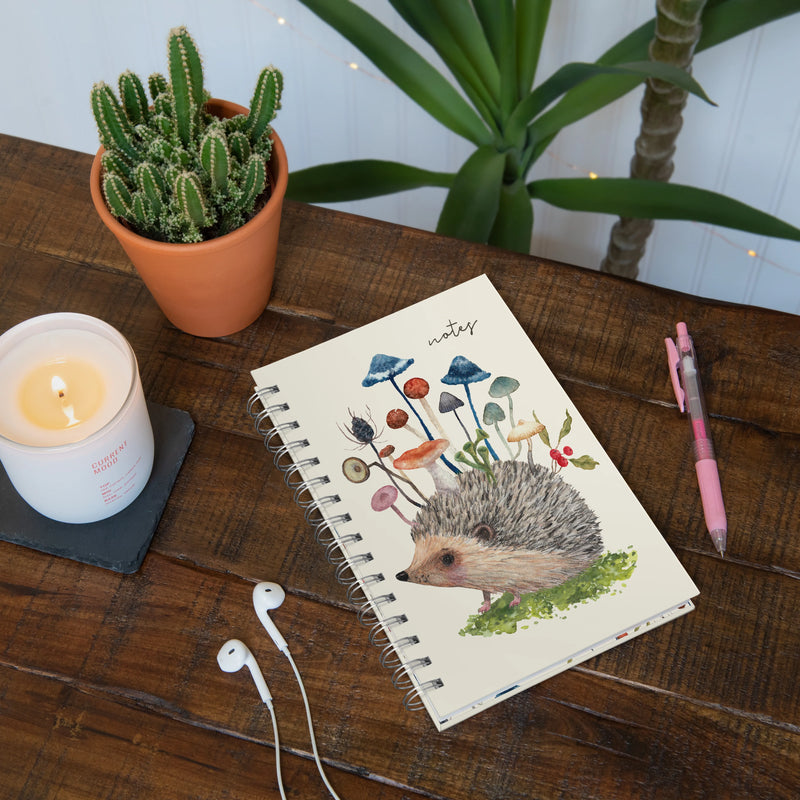 Hedgehog with Mushrooms - Journal