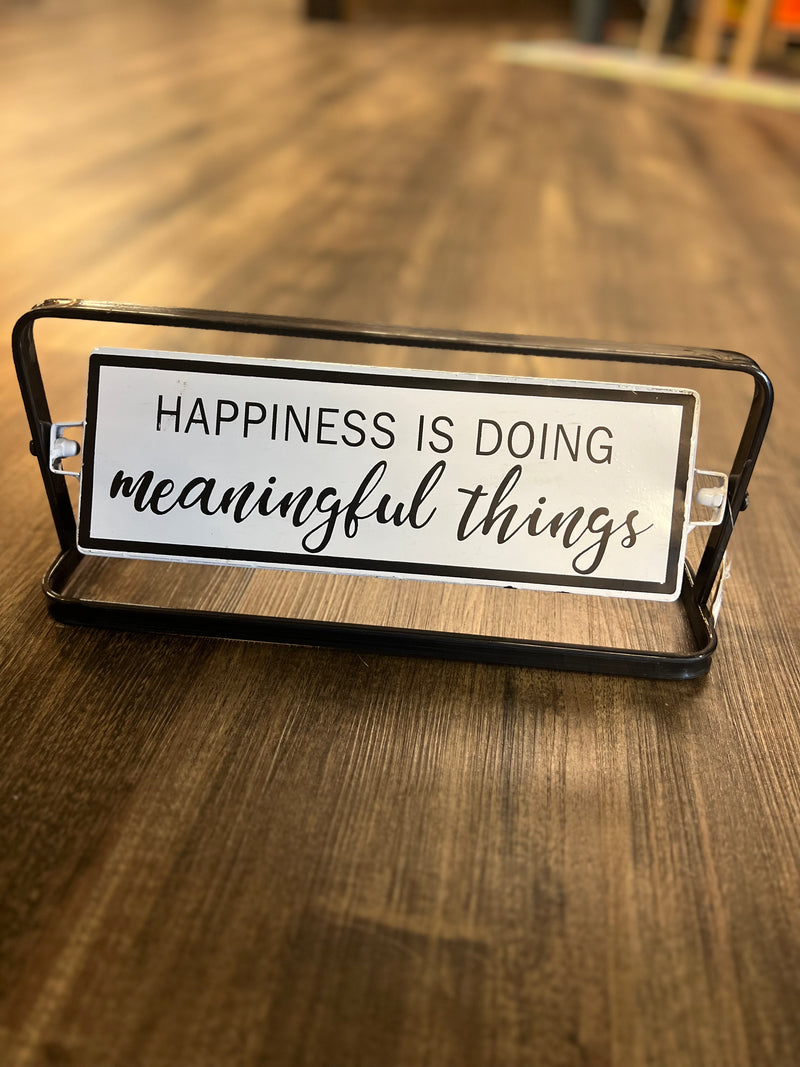 Metal Tabletop Signs - Build/Happiness