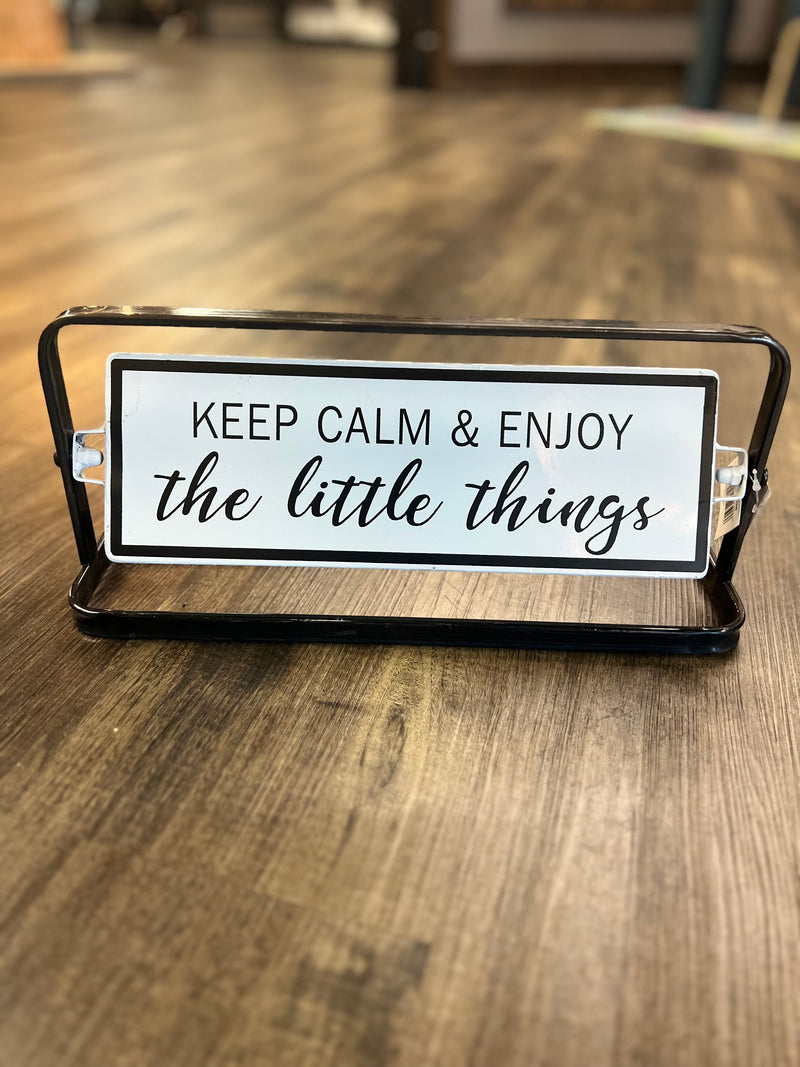 Metal Tabletop Signs - Keep Calm/Grateful