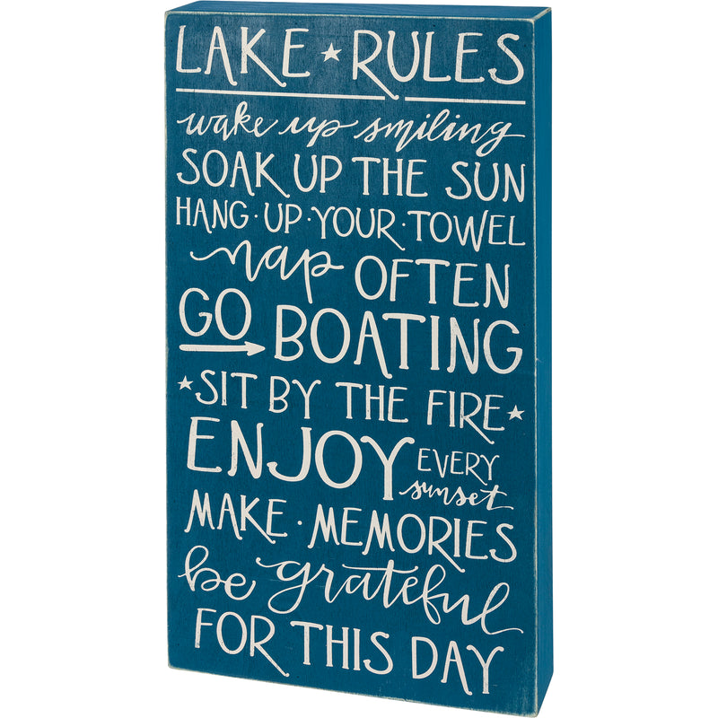 Lake Rules - Box Sign